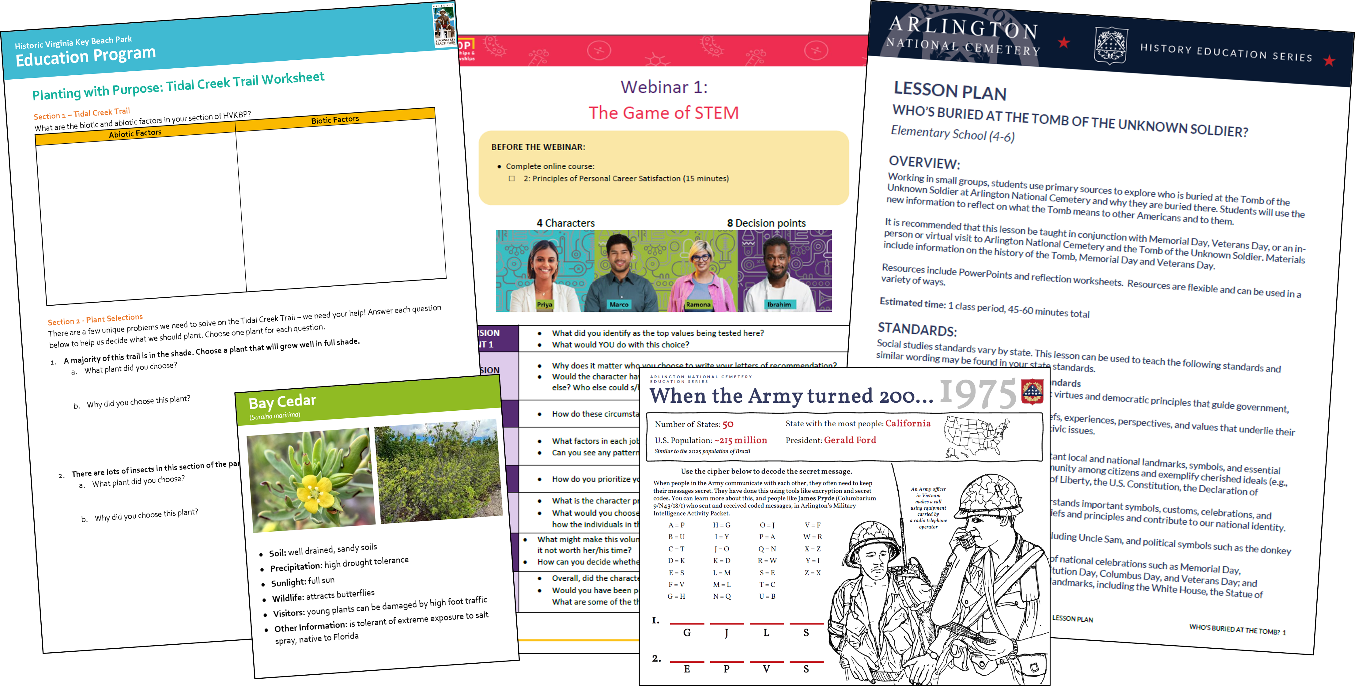 K-12 educational materials including lesson plans, worksheets, and digital content